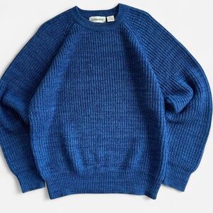 Vintage St. John’s Bay Blue Blend Acrylic Knit Retro Grandpa Sweater L